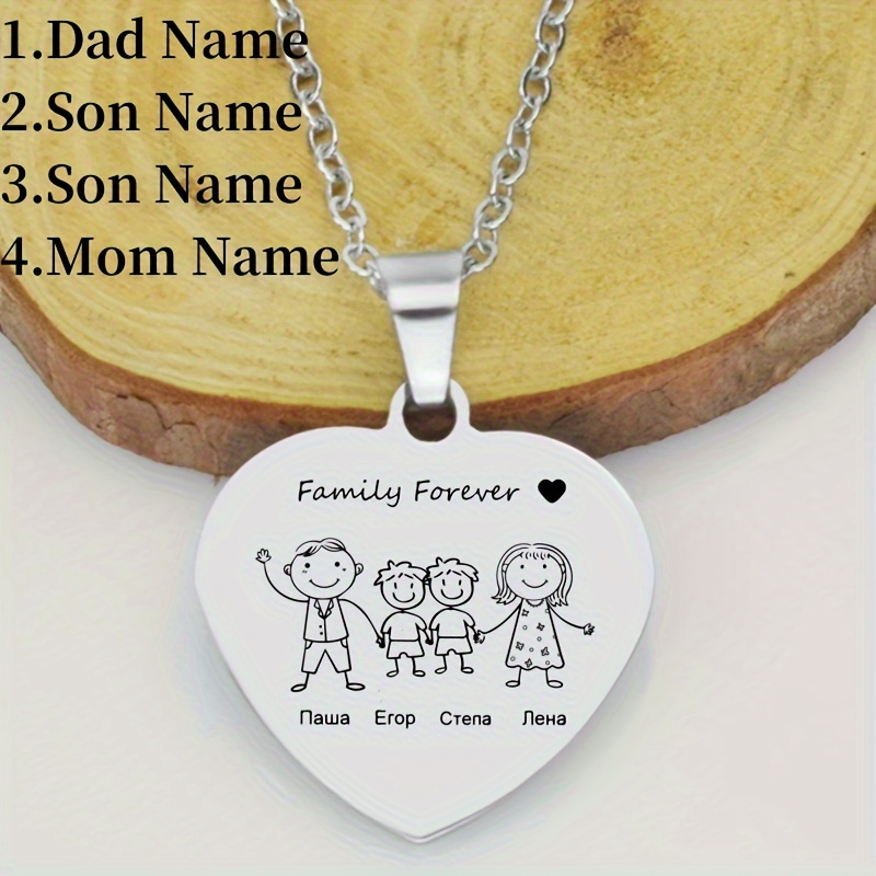 Custom Family Name Pendant Necklace — Personalized Gift